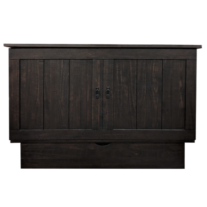 Clifton Queen Size Farmhouse Murphy Cabinet Bed in Auburn