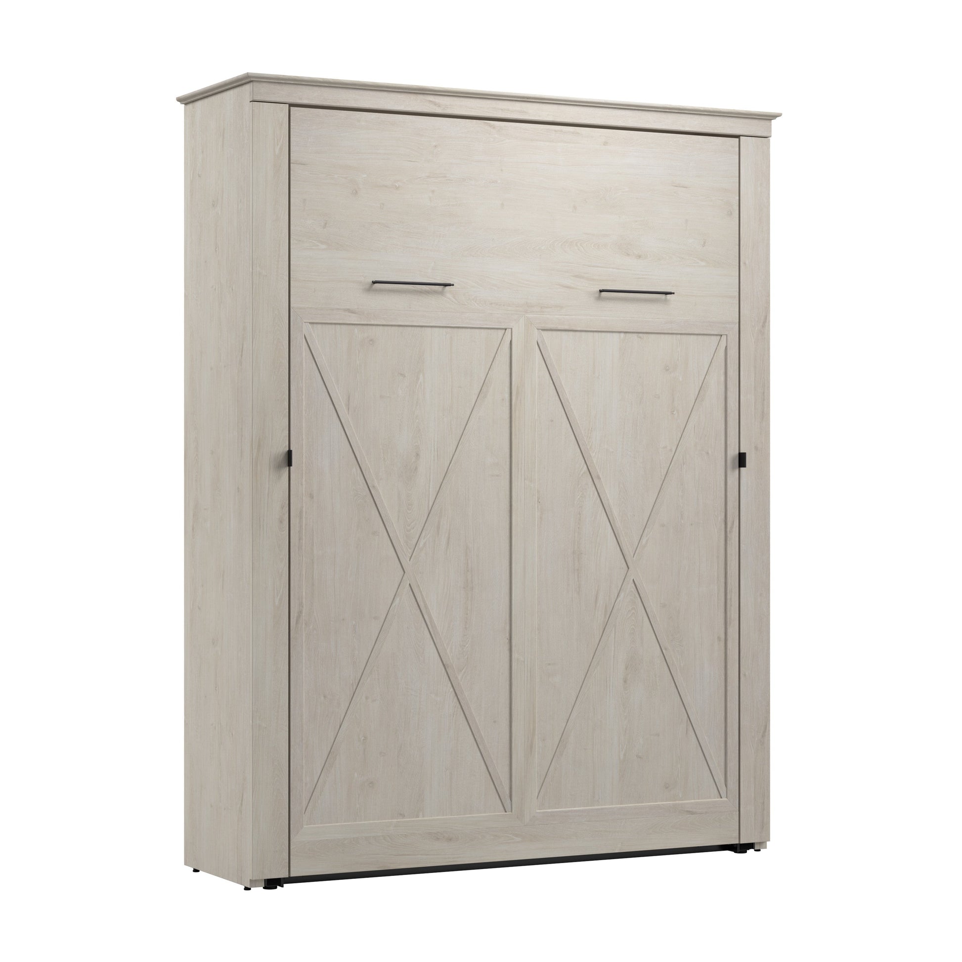 Modubox Key West 69W Queen Murphy Bed in Linen White Oak