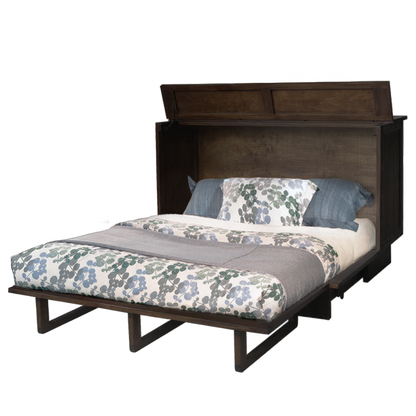 Clifton Queen Size Farmhouse Murphy Cabinet Bed in Auburn