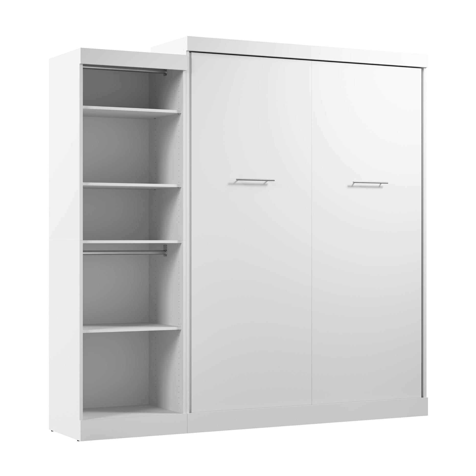 Modubox Nebula Queen Murphy Bed with Closet Organizer (90W) in White