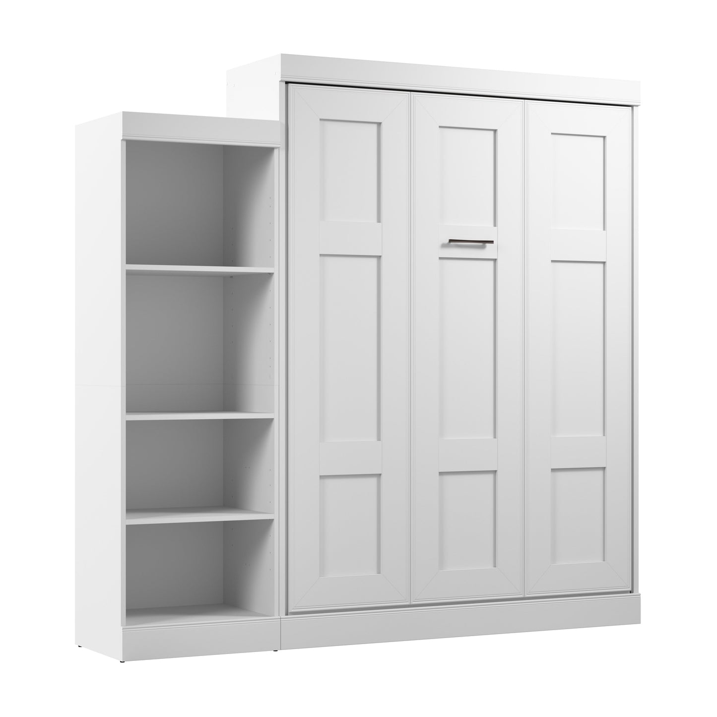 Modubox Edge 91W Queen Murphy Bed with Closet Organizer (90W) in White