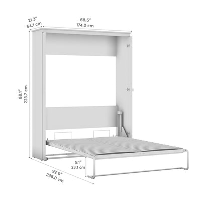 Modubox Key West 69W Queen Murphy Bed in Linen White Oak