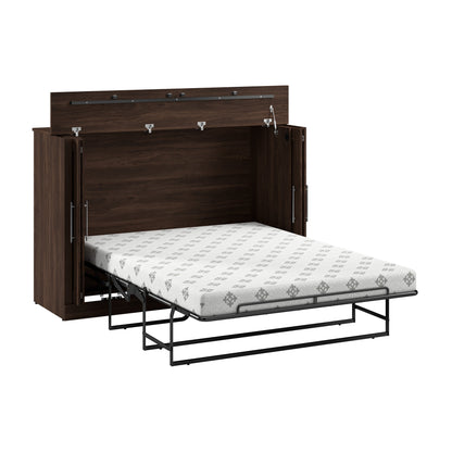 Modubox Pur 69W Full Cabinet Bed with Matteress in Black Walnut