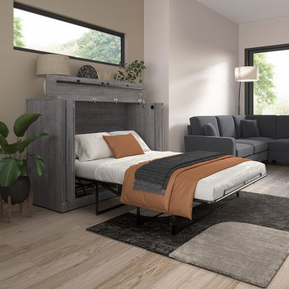 Modubox Pur 69W Full Cabinet Bed with Matteress in Bark Grey