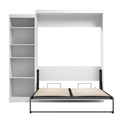 Modubox Nebula Queen Murphy Bed with Closet Organizer (90W) in White