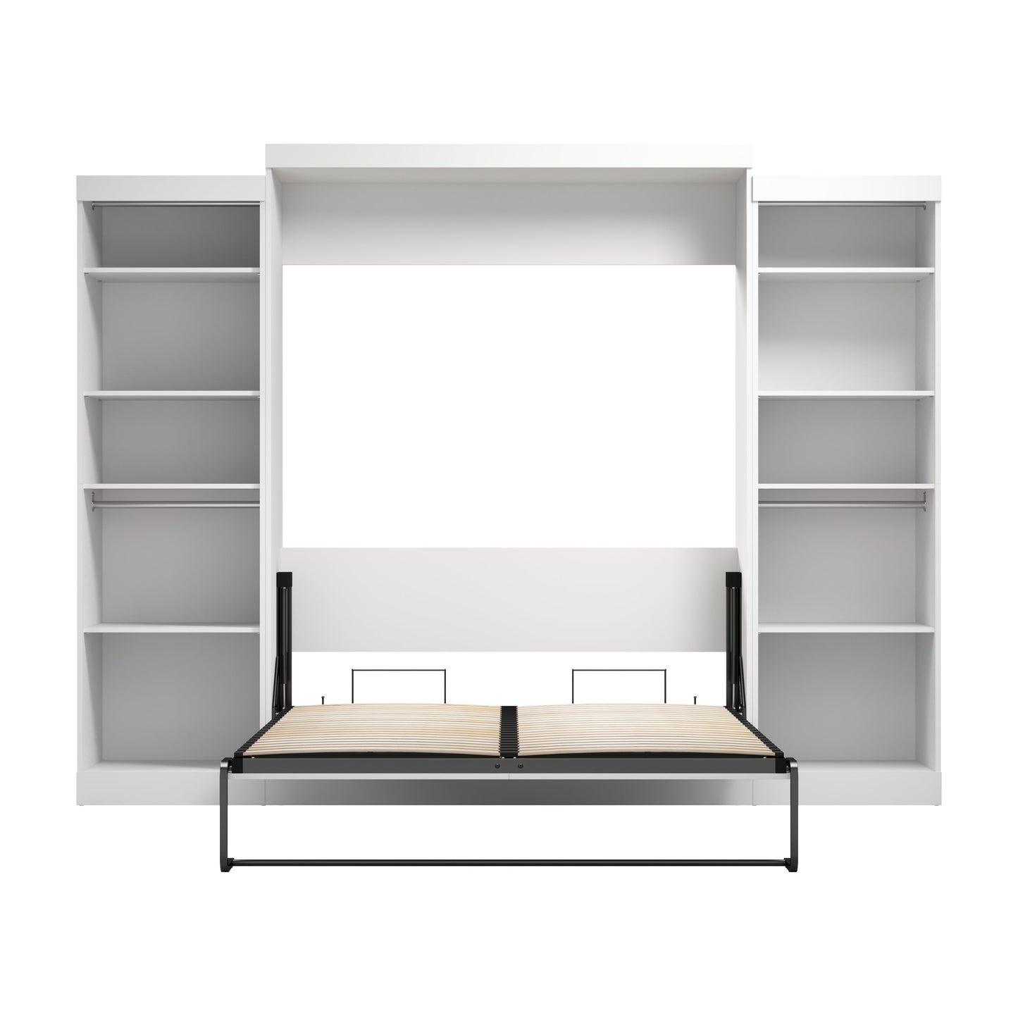 Modubox Nebula Queen Murphy Bed with 2 Closet Organizers (115W) in White