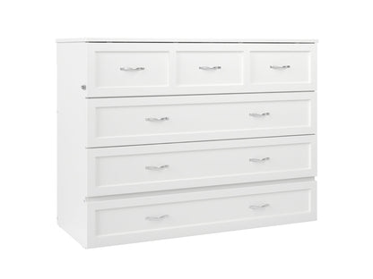 AFI Furnishings Afi Northfield Size Murphy Bed Chest with 6" Matteress, Storage Drawer, & Built-in Charger Full siz in White