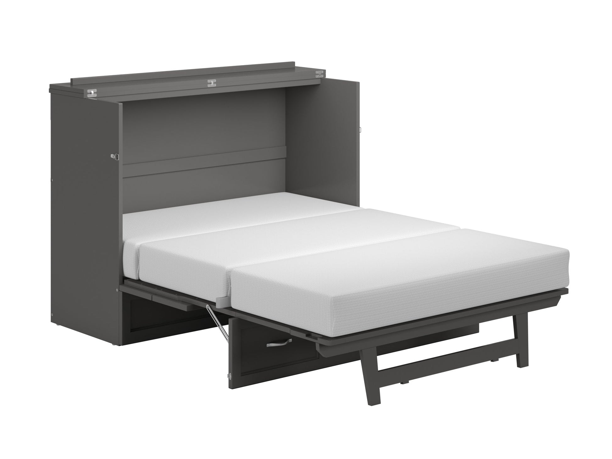 AFI Furnishings Afi Northfield Size Murphy Bed Chest with 6" Matteress, Storage Drawer, & Built-in Charger Full siz in Grey