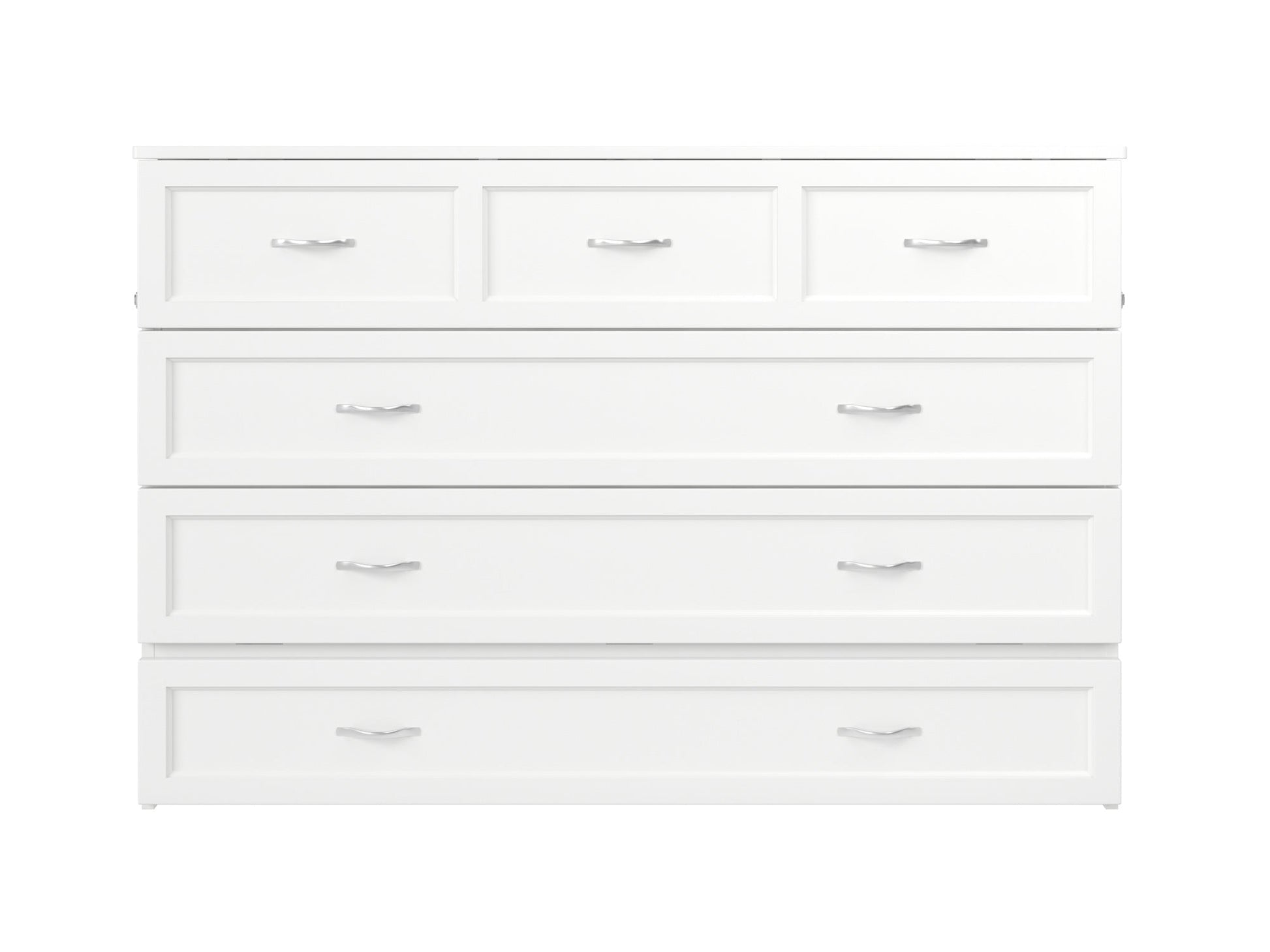 AFI Furnishings Afi Northfield Size Murphy Bed Chest with 6" Matteress, Storage Drawer, & Built-in Charger Queen siz in White