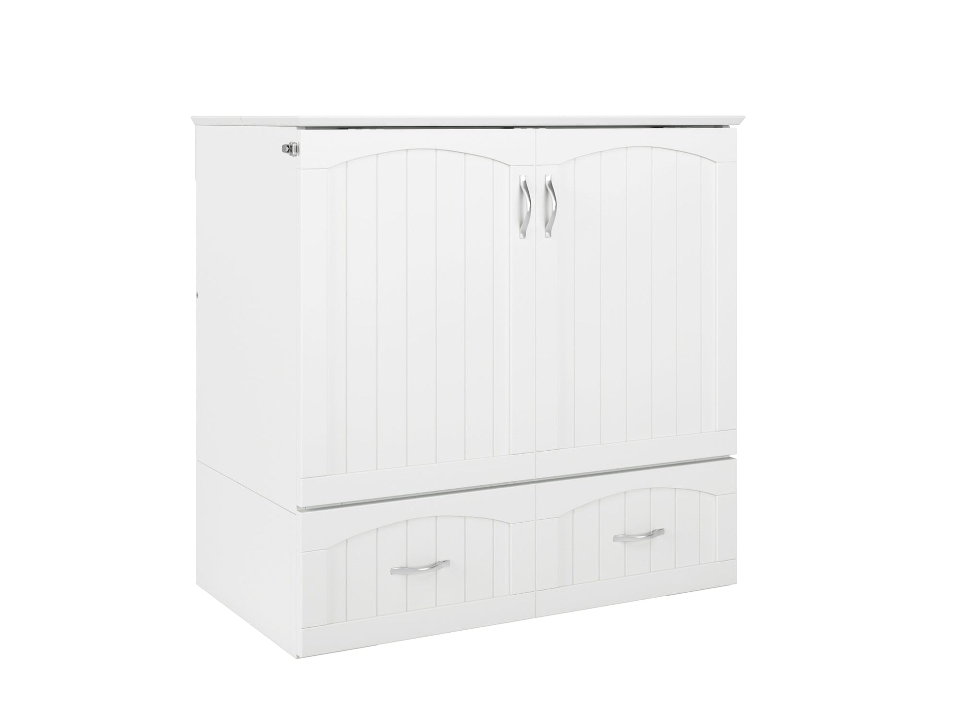 AFI Furnishings Afi Southamptonne Murphy Bed Chest with 6" Matteress, Storage Drawer, & Built-in Charger Twin XL siz in White