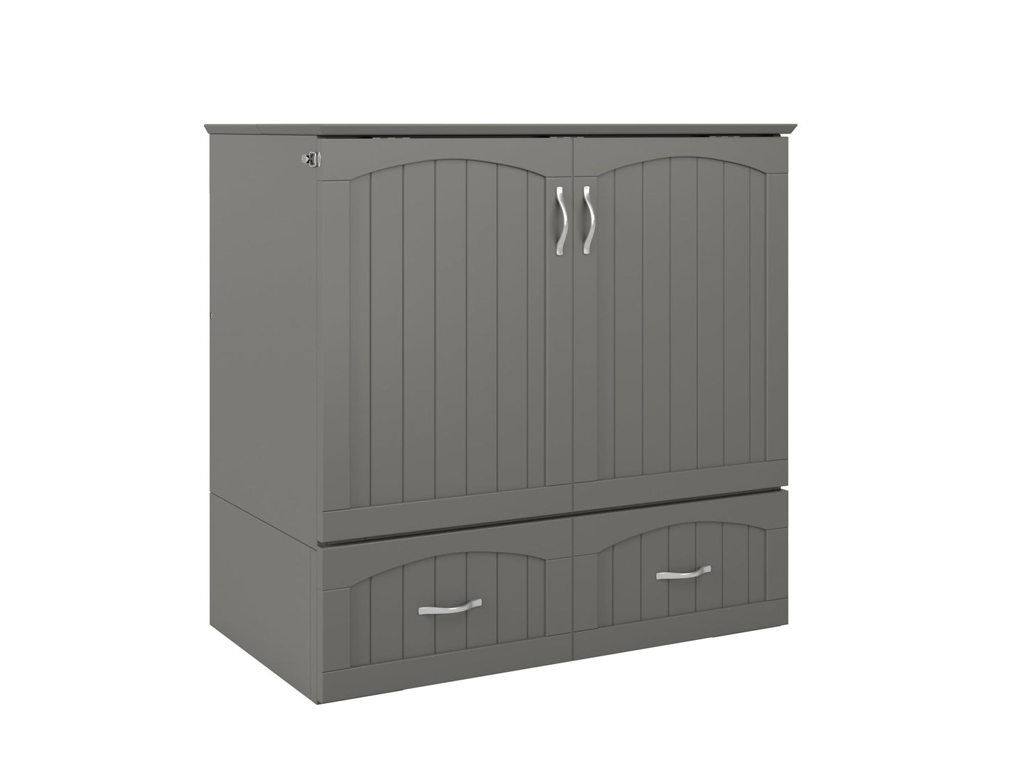 AFI Furnishings Afi Southamptonne Murphy Bed Chest with 6" Matteress, Storage Drawer, & Built-in Charger Twin XL siz in Grey