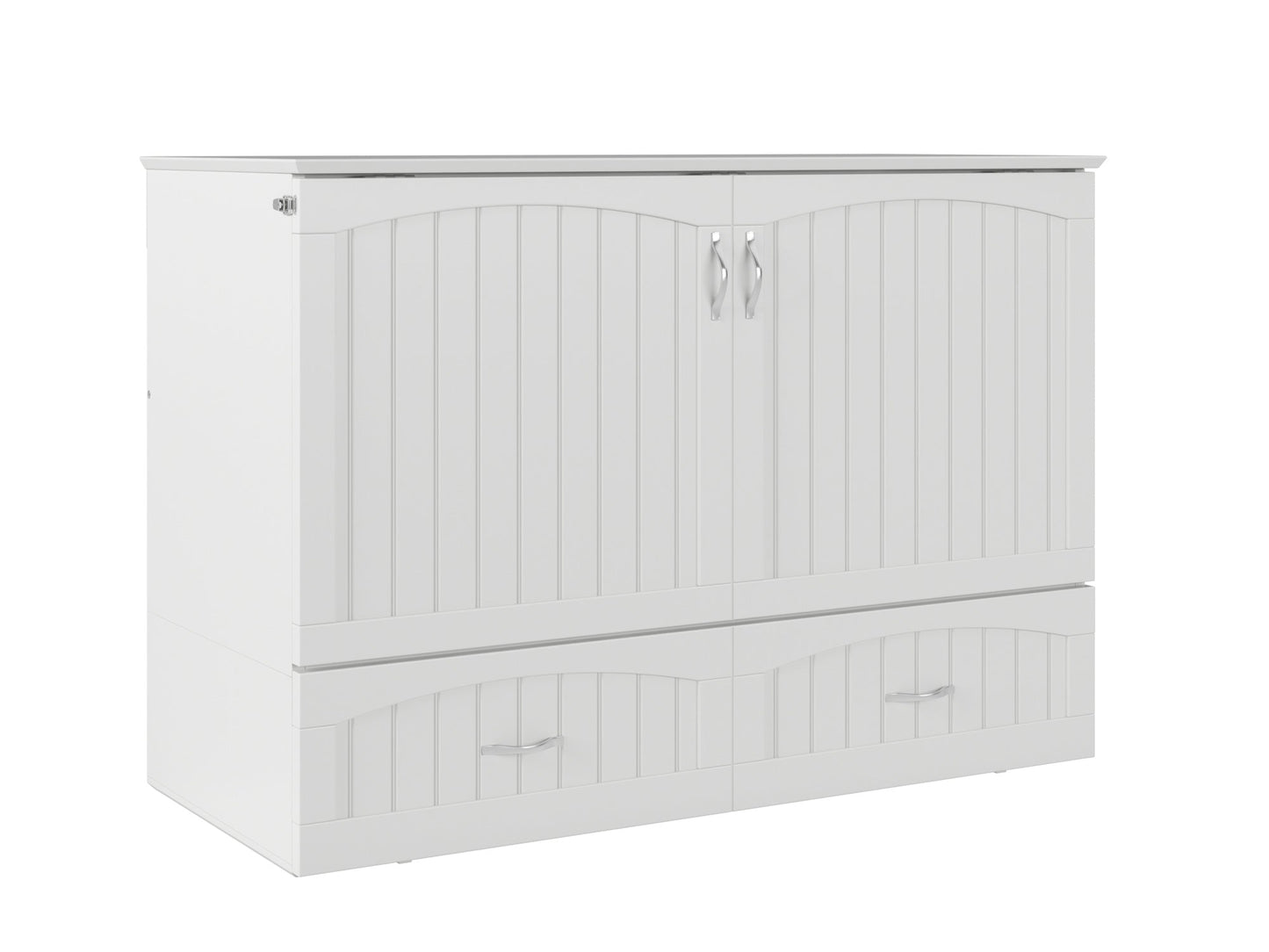 AFI Furnishings Afi Southamptonne Murphy Bed Chest with 6" Matteress, Storage Drawer, & Built-in Charger Full siz in White