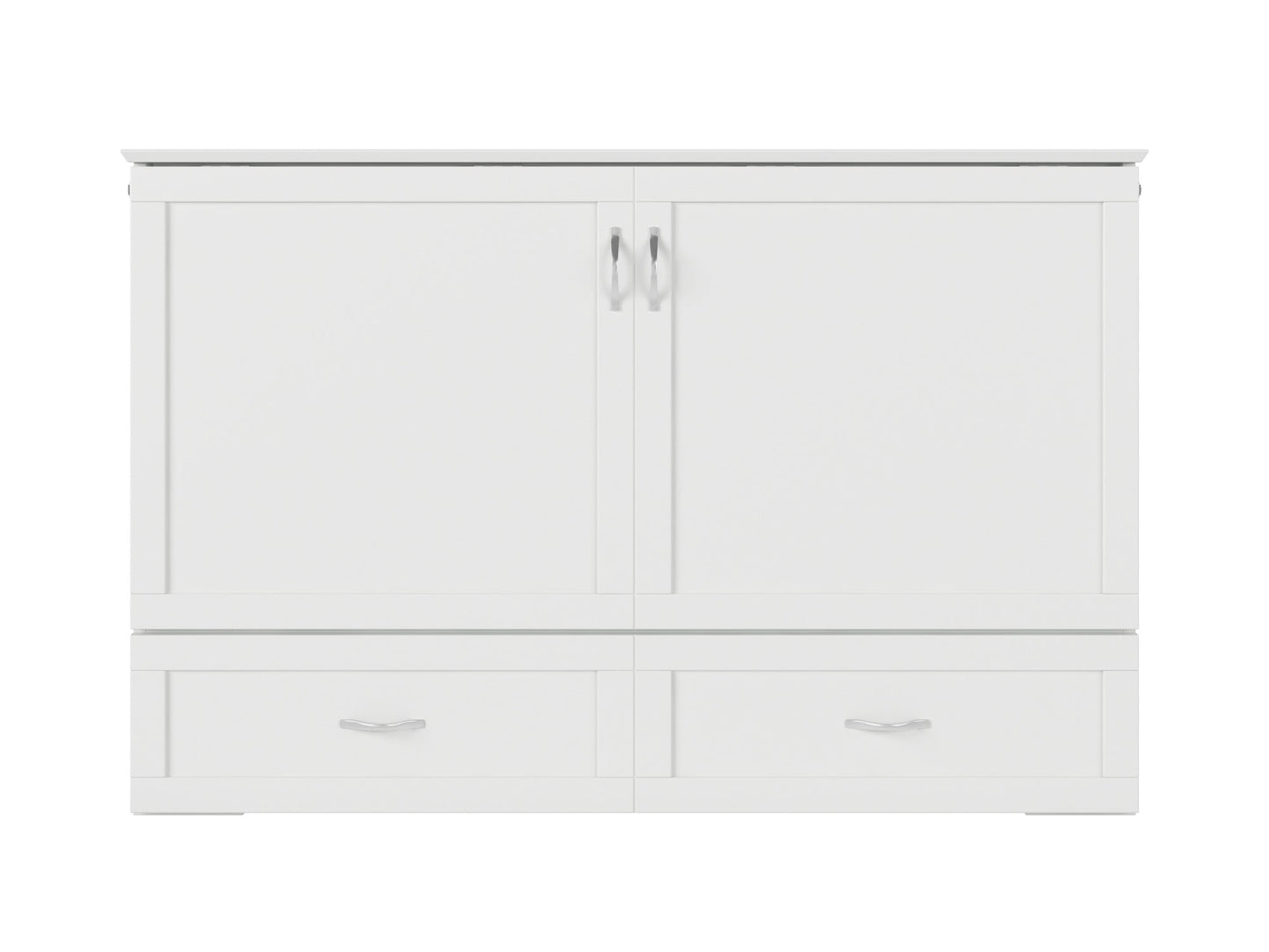 AFI Furnishings Afi Hamiltonne Murphy Bed Chest with 6" Matteress, Storage Drawer, & Built-in Charger Queen siz in White