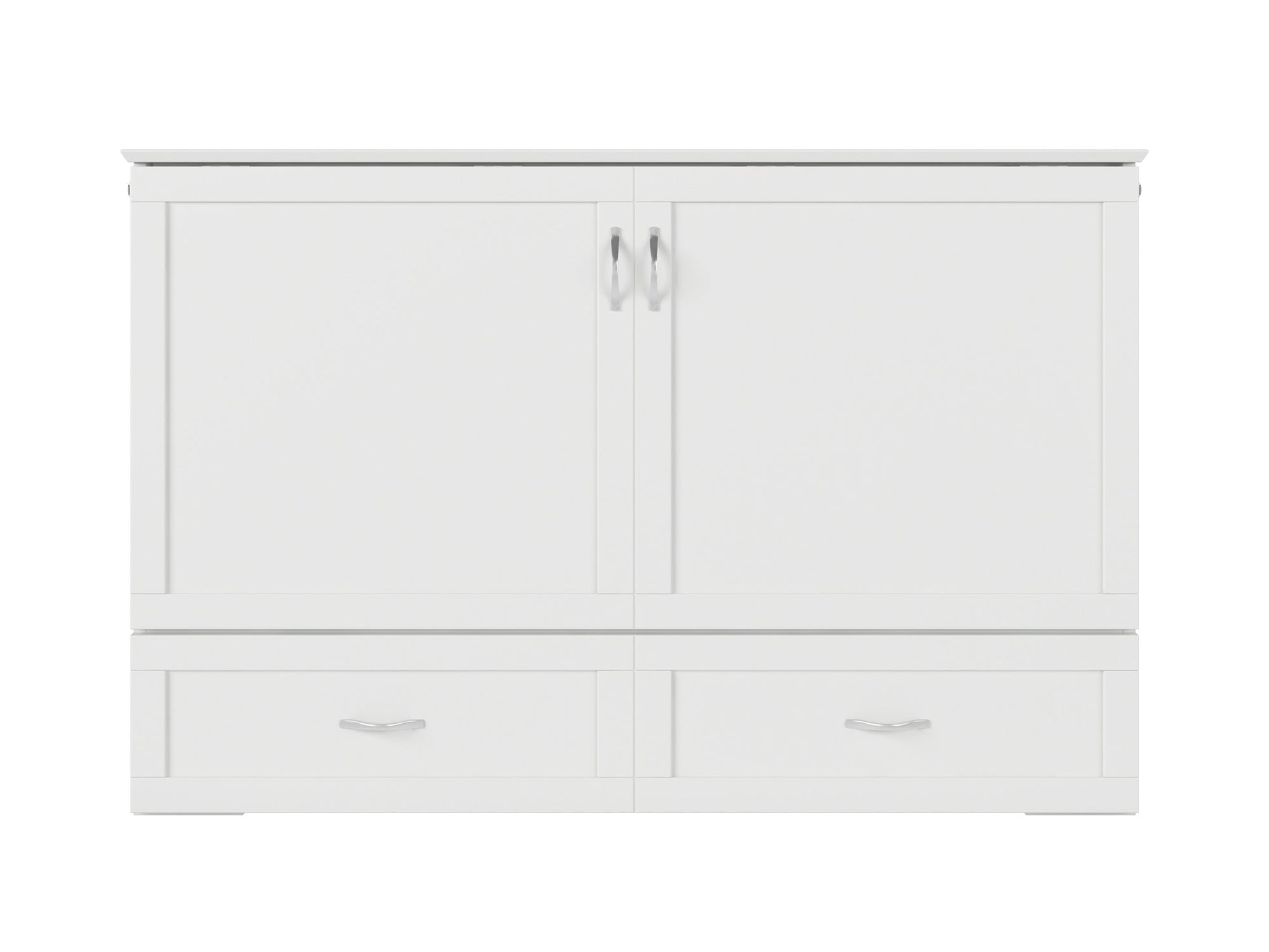 AFI Furnishings Afi Hamiltonne Murphy Bed Chest with 6" Matteress, Storage Drawer, & Built-in Charger Queen siz in White