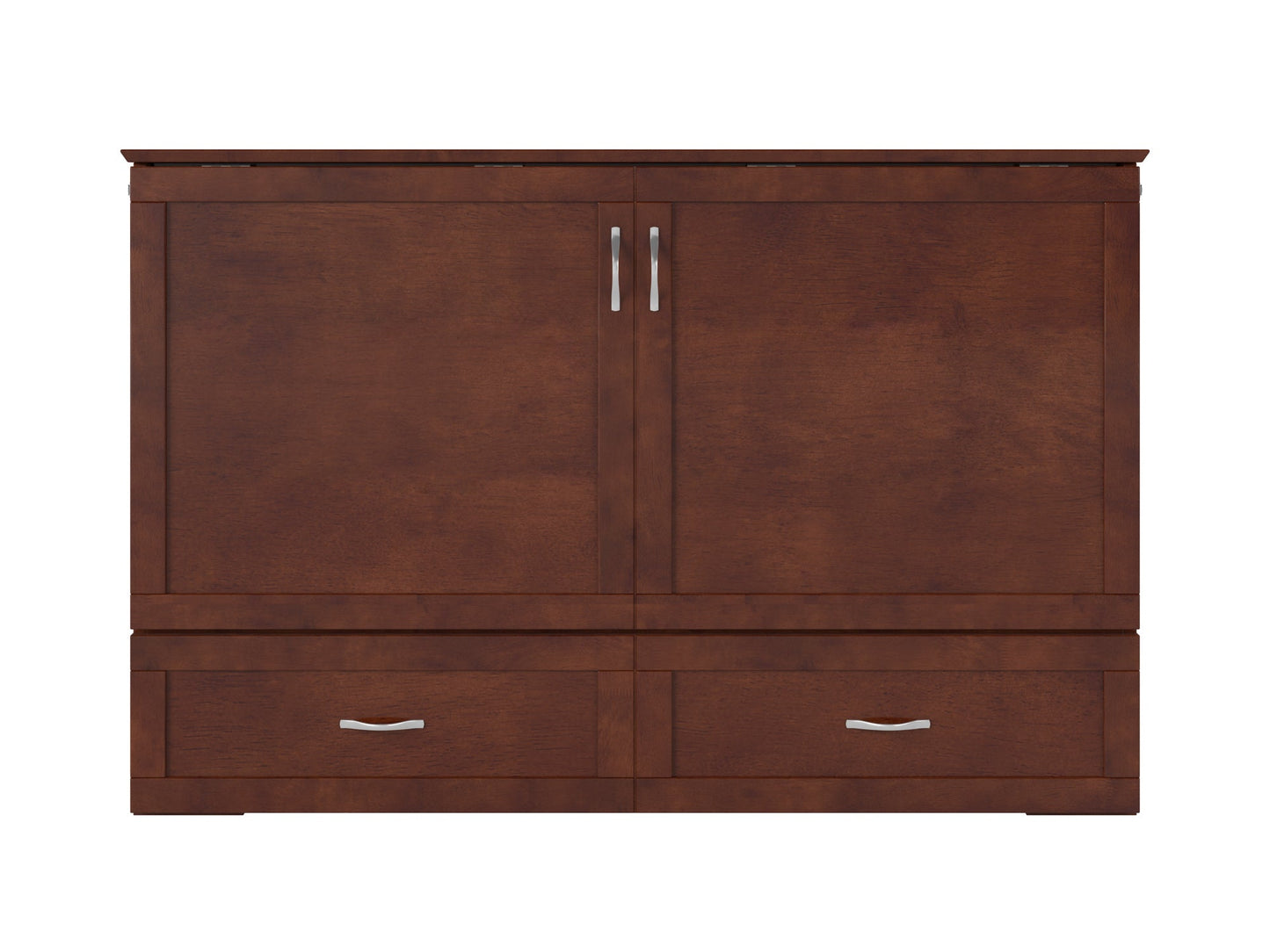 AFI Furnishings Afi Hamiltonne Murphy Bed Chest with 6" Matteress, Storage Drawer, & Built-in Charger Queen size in Walnut