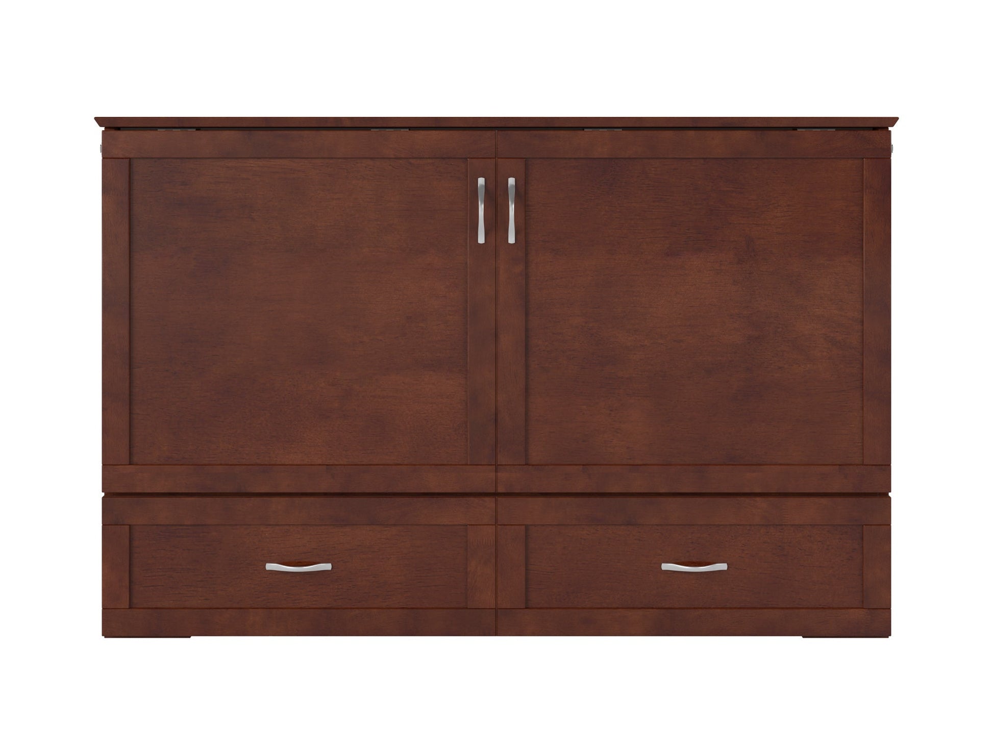 AFI Furnishings Afi Hamiltonne Murphy Bed Chest with 6" Matteress, Storage Drawer, & Built-in Charger Queen size in Walnut