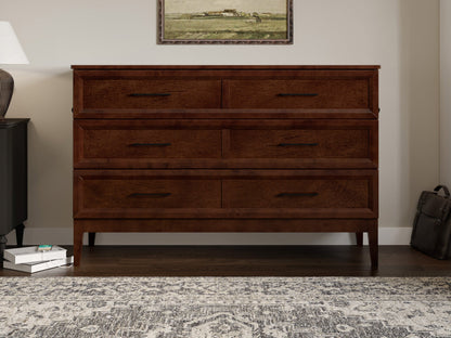 AFI Furnishings Santa Fe Solid Wood Murphy Bed Chest with 6" Matteress & Built-in Charger Queen size in Walnut