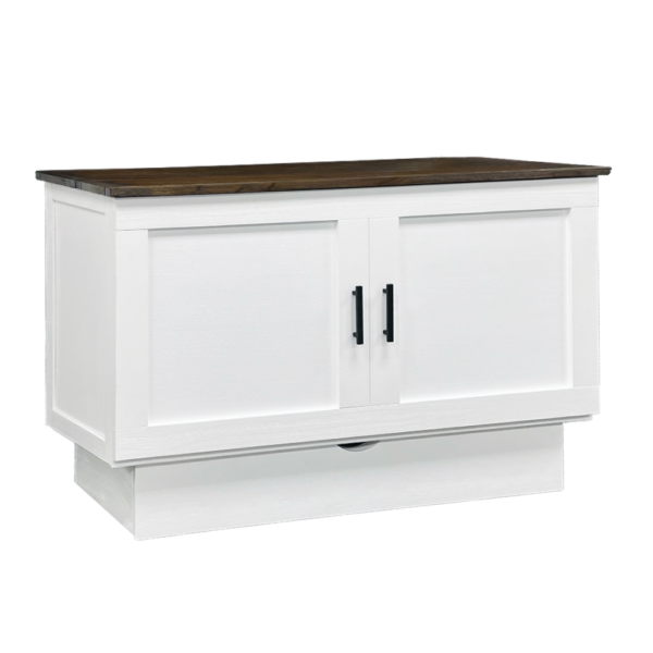 Cape Cod Murphy Cabinet Bed in Brushed White and Acacia - Available in 2 Sizes