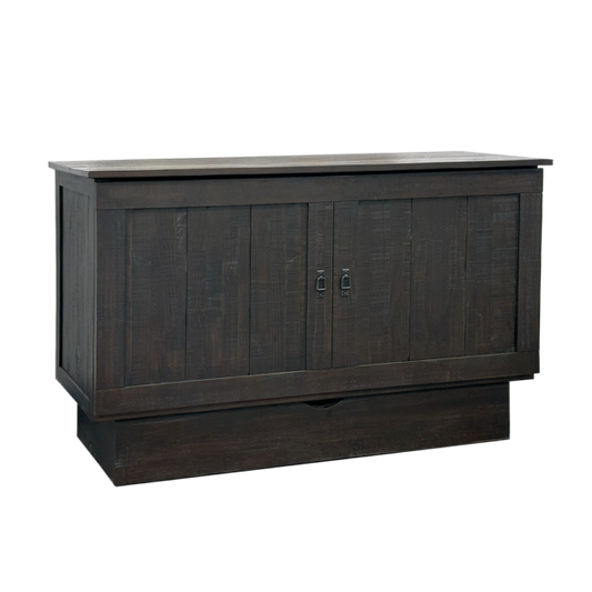 Clifton Queen Size Farmhouse Murphy Cabinet Bed in Auburn