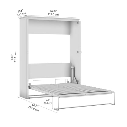 Modubox Key West 63W Full Murphy Bed in Pure White Oak