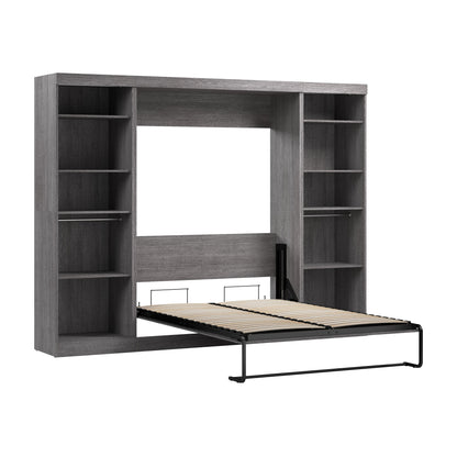 Modubox Nebula Full Murphy Bed and 2 Closet Organizers (109W) in Bark Grey