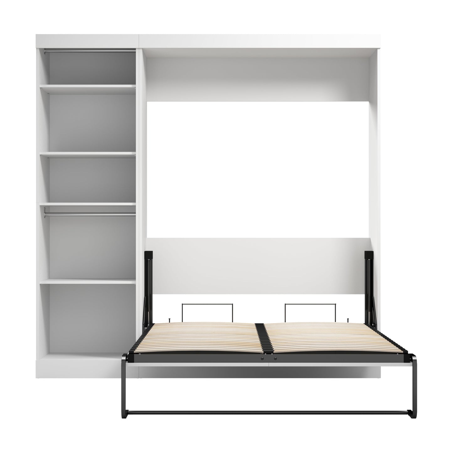 Modubox Nebula Full Murphy Bed with Closet Organizer (84W) in White