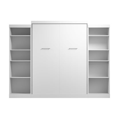 Modubox Nebula Queen Murphy Bed with 2 Closet Organizers (115W) in White