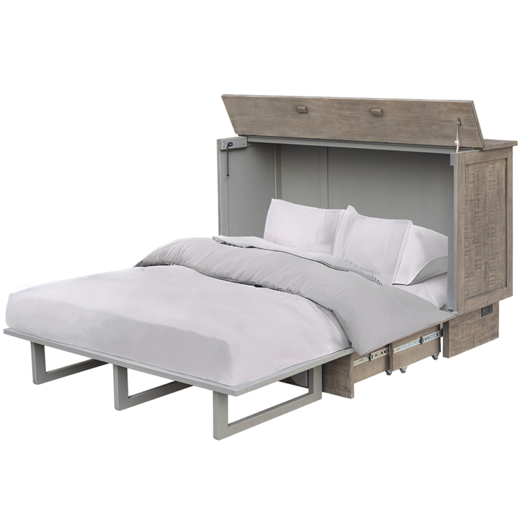 Medison Queen Size Murphy Cabinet Bed in Grey