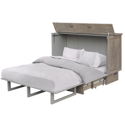 Medison Queen Size Murphy Cabinet Bed in Grey