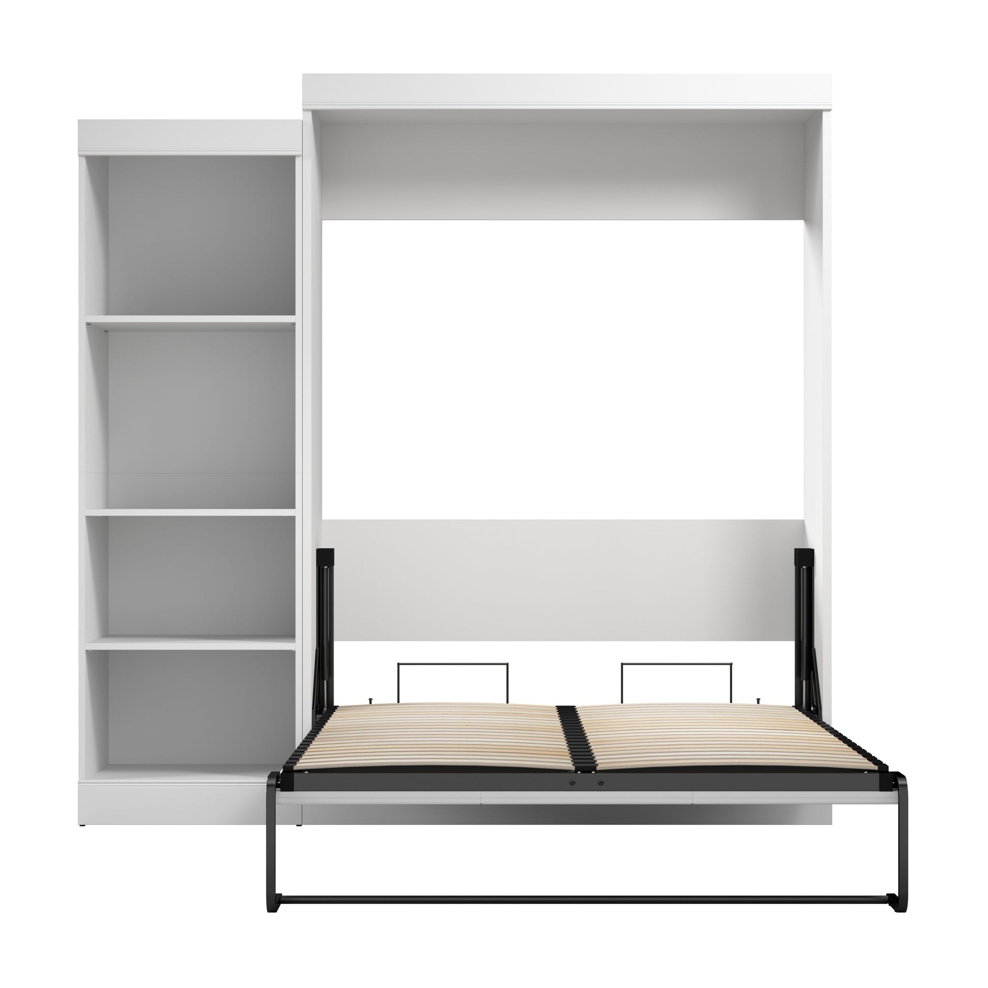 Modubox Edge Full Murphy Bed with Closet Organizer (85W) in White