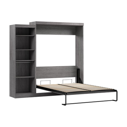 Modubox Nebula Queen Murphy Bed with Closet Organizer (90W) in Bark Grey