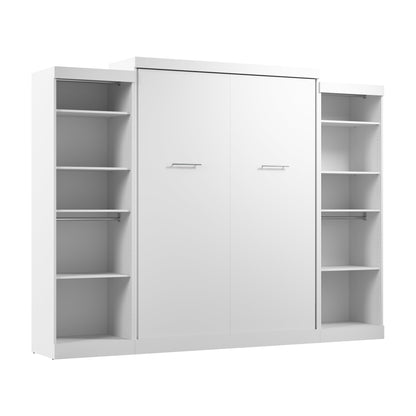 Modubox Nebula Queen Murphy Bed with 2 Closet Organizers (115W) in White