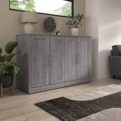 Modubox Pur 69W Full Cabinet Bed with Matteress in Bark Grey