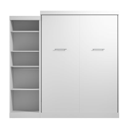 Modubox Nebula Queen Murphy Bed with Closet Organizer (90W) in White