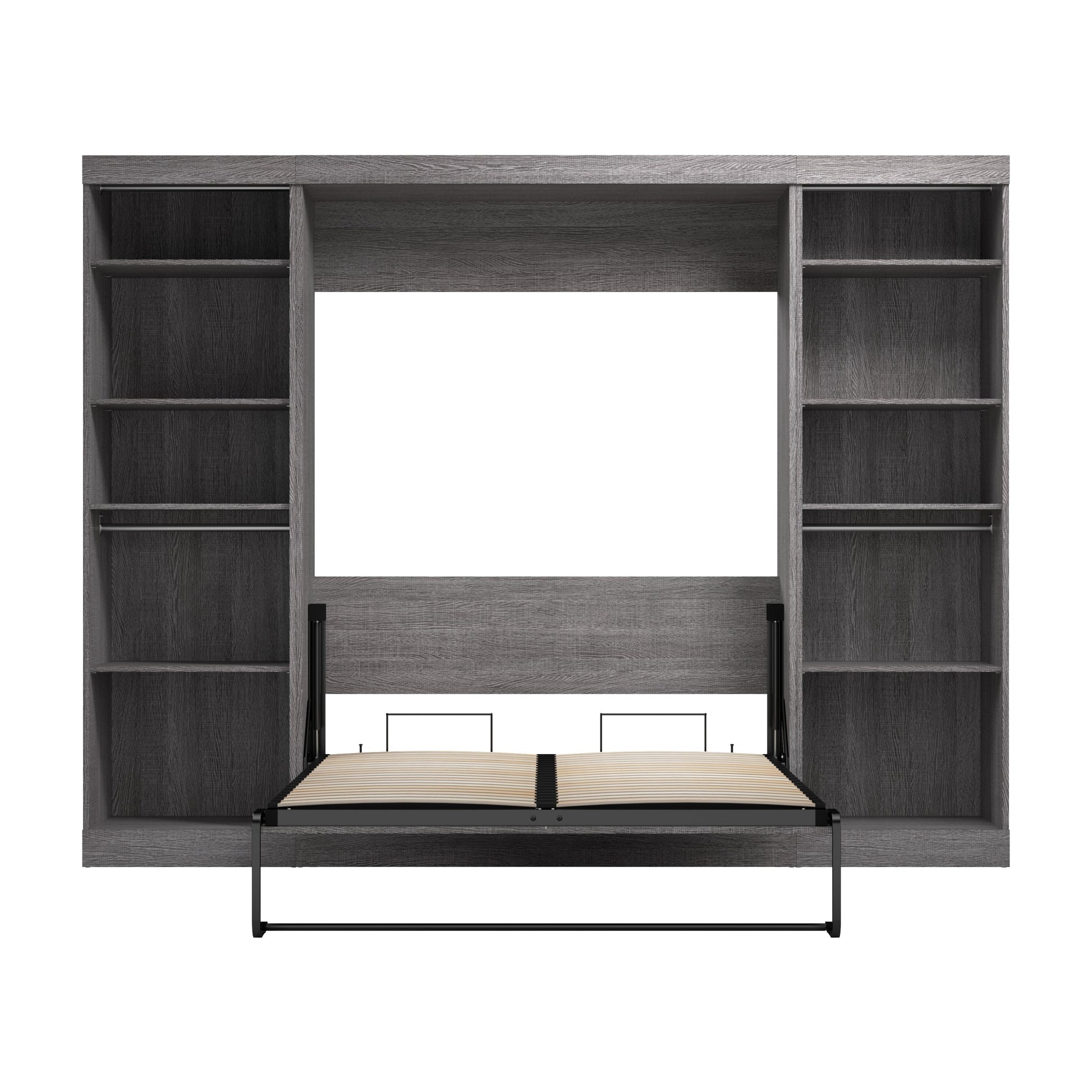 Modubox Nebula Full Murphy Bed and 2 Closet Organizers (109W) in Bark Grey