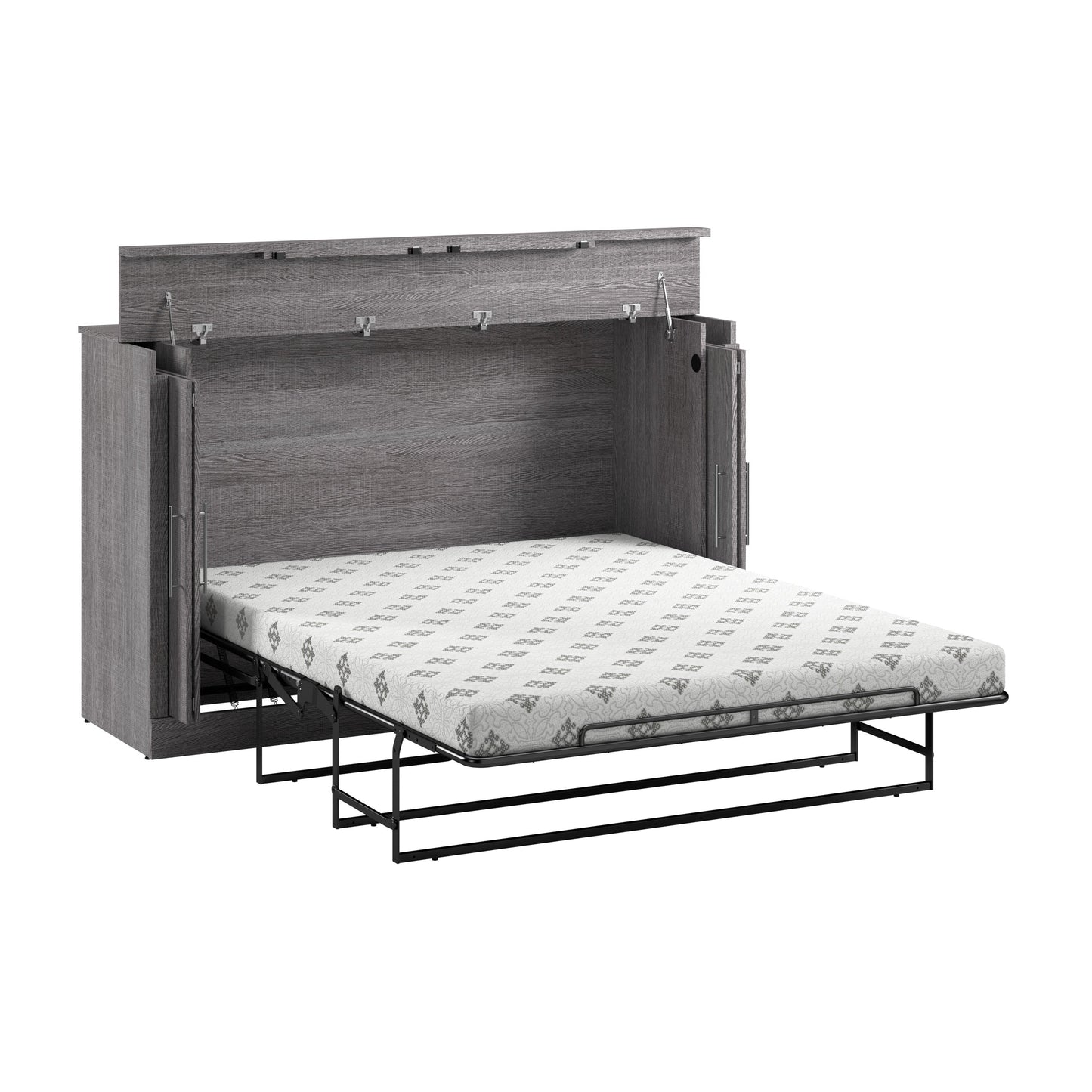 Modubox Nebula 75W Queen Cabinet Bed with Matteress in Bark Grey