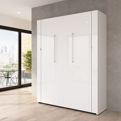 Modubox Avalon 67W High Gloss Queen Murphy Bed in High Gloss White