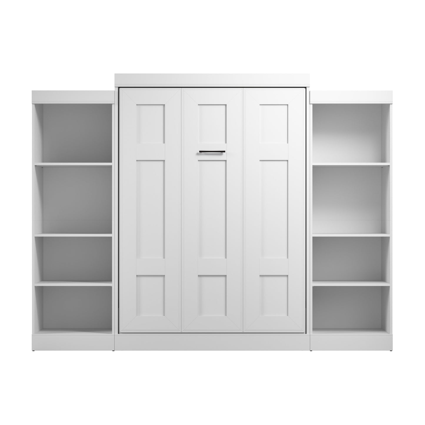 Modubox Edge Full Murphy Bed with Closet Organizers (110W) in White