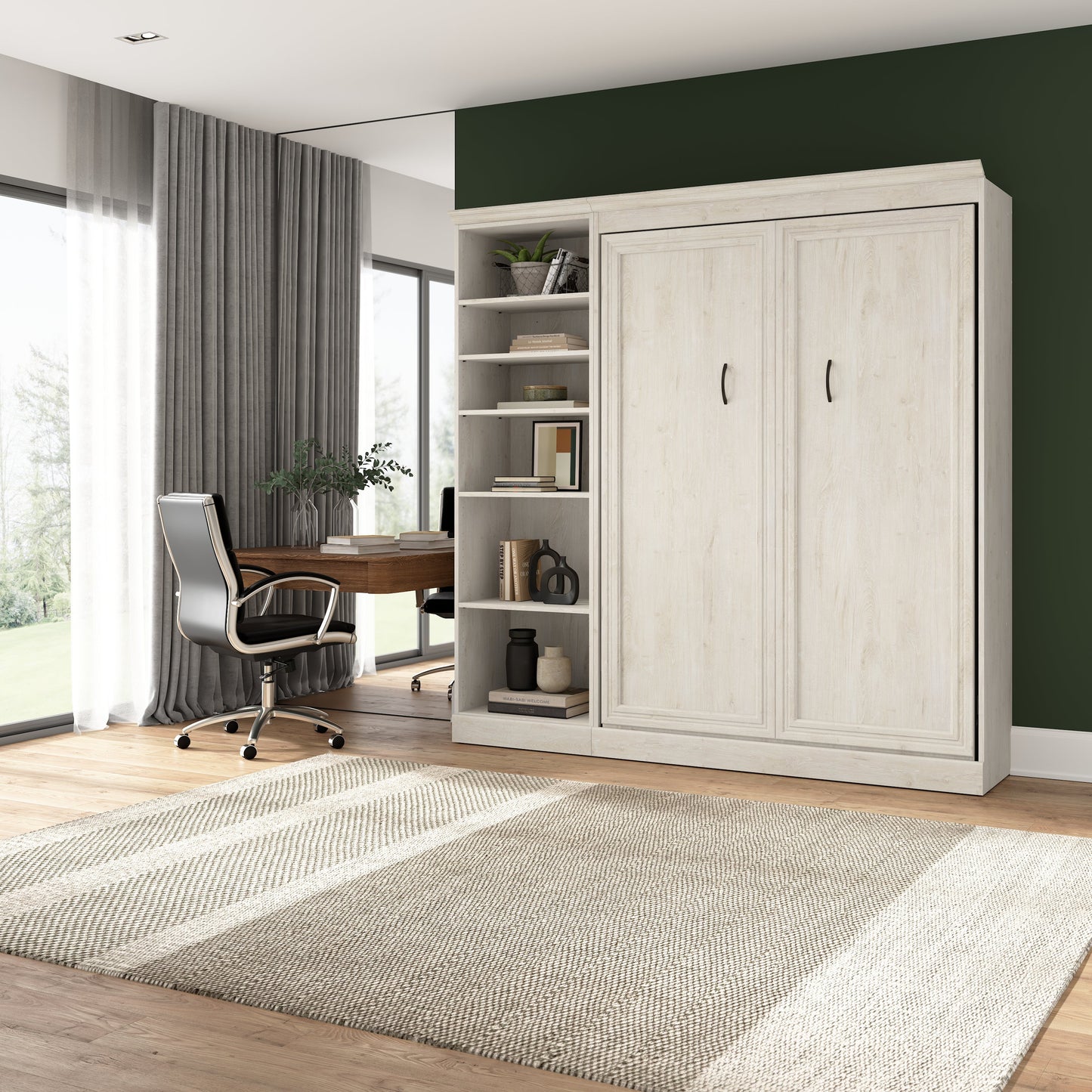 Versatile Full Murphy Wall Bed and 1 Storage Unit - Available in 2 Colours