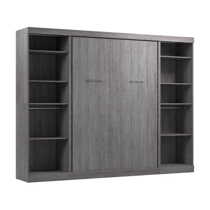 Modubox Nebula Full Murphy Bed and 2 Closet Organizers (109W) in Bark Grey