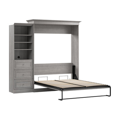 Modubox Versatile Queen Murphy Bed and Closet Organizer with Drawers (92W) in Platinum Grey