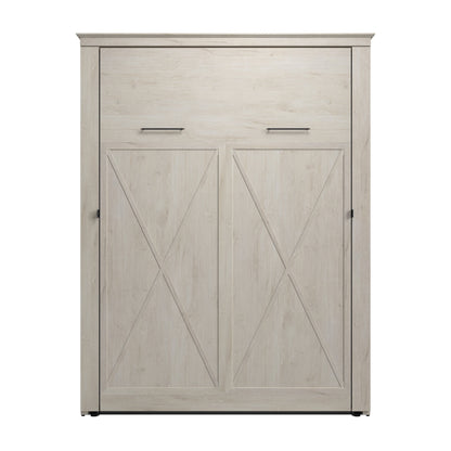 Modubox Key West 69W Queen Murphy Bed in Linen White Oak