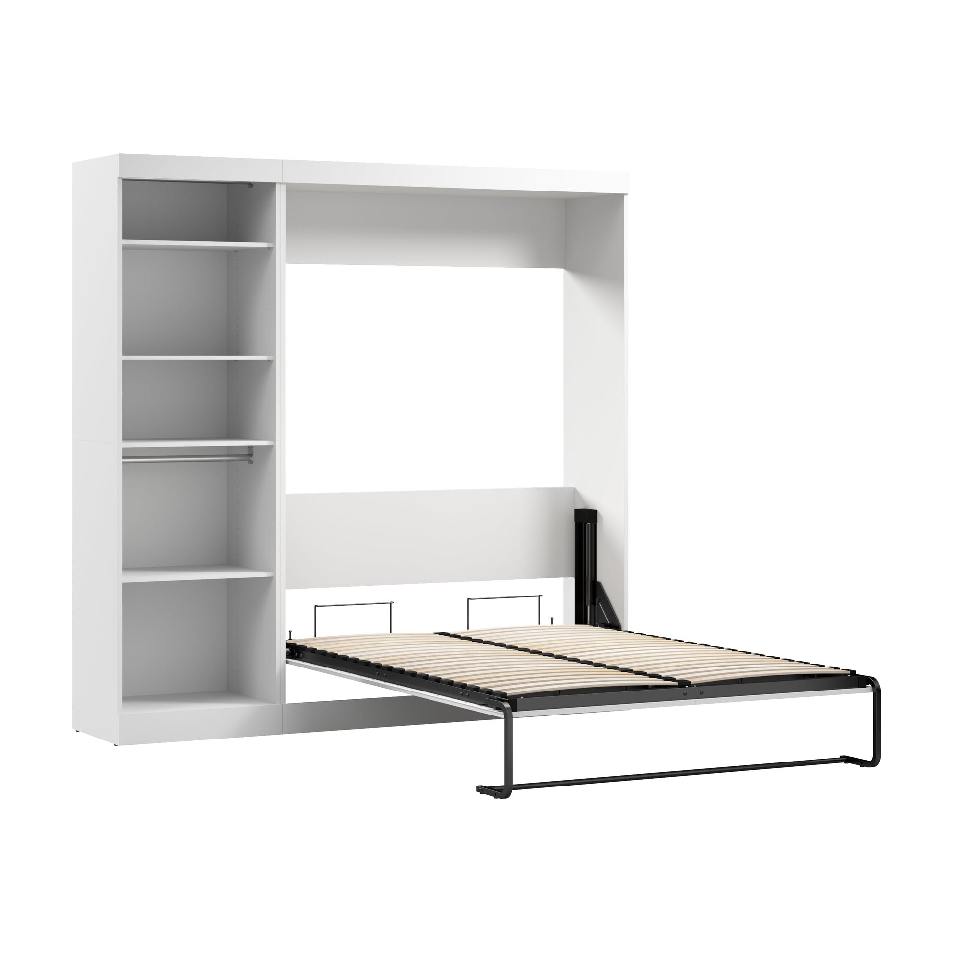 Modubox Nebula Full Murphy Bed with Closet Organizer (84W) in White