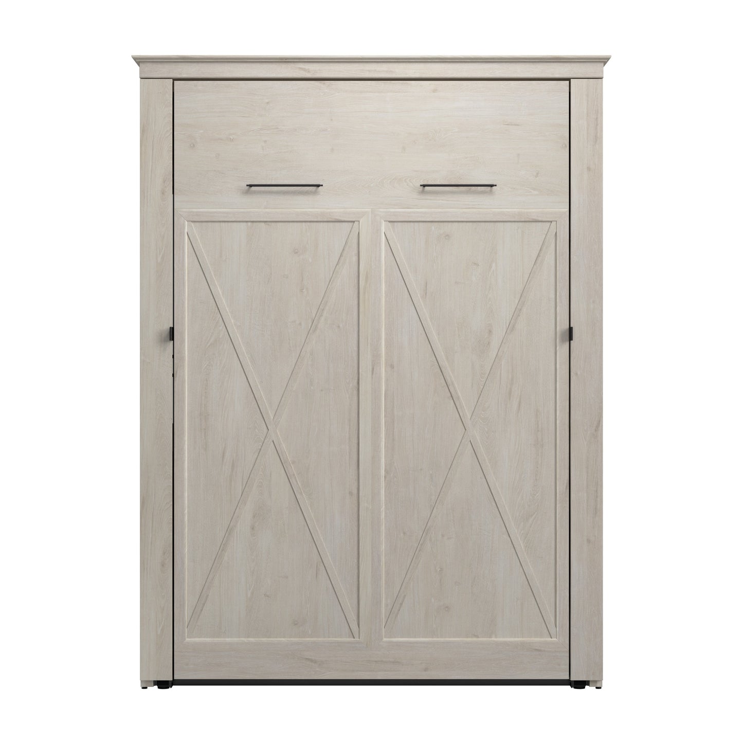 Modubox Key West 63W Full Murphy Bed in Linen White Oak