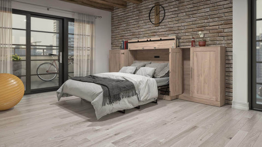 Modubox Murphy Cabinet Bed Pur Full Murphy Cabinet Bed with Mattress and 2 36″ Storage Units - Available in 3 Colours