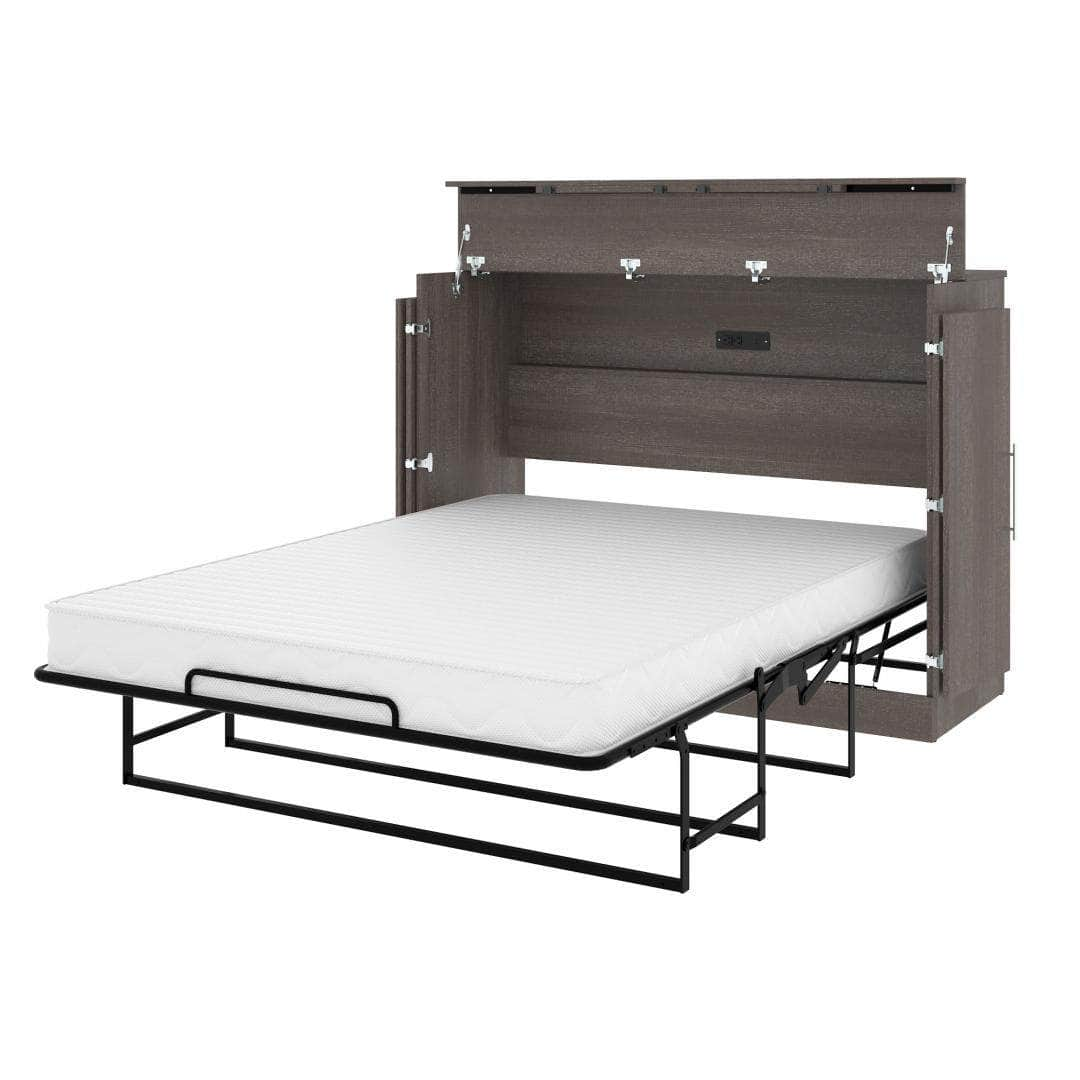 Modubox Murphy Chest Bark Grey Nebula Full Murphy Cabinet bed with Mattress - Bark Grey