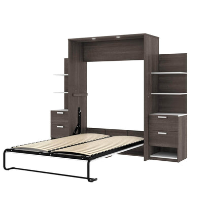 Modubox Murphy Wall Bed Bark Grey & White Cielo Full Murphy Wall Bed with Storage (98W) - Available in 2 Colours