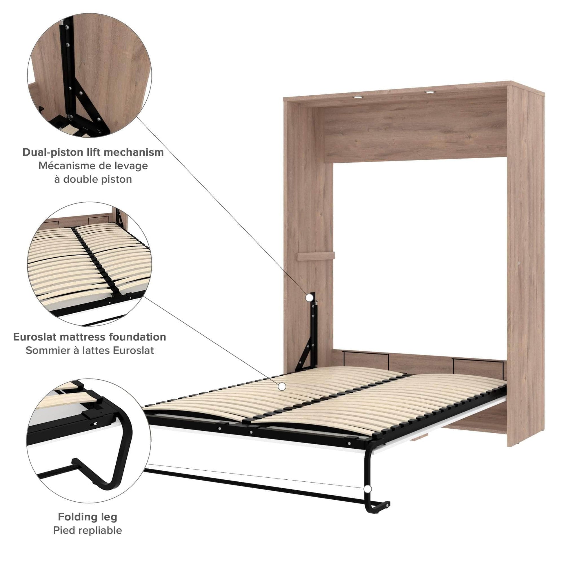 Modubox Murphy Wall Bed Cielo 59W Full Murphy Wall Bed - Available in 2 Colours