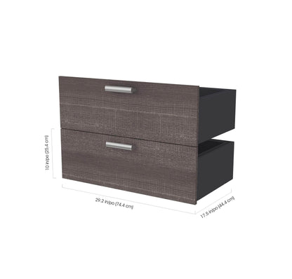 Cielo Full Murphy Wall Bed with 2 Closet Organizers with Drawers - Available in 2 Colours