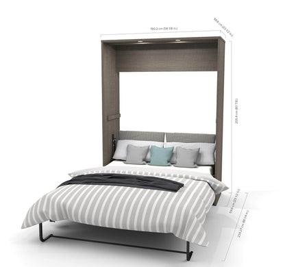 Cielo Full Murphy Wall Bed with 2 Closet Organizers with Drawers - Available in 2 Colours